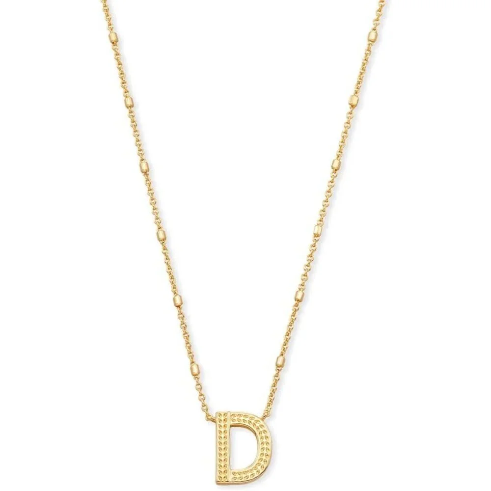 Letters D pendant necklace for women fashion jewelry 14k gold plated brass
